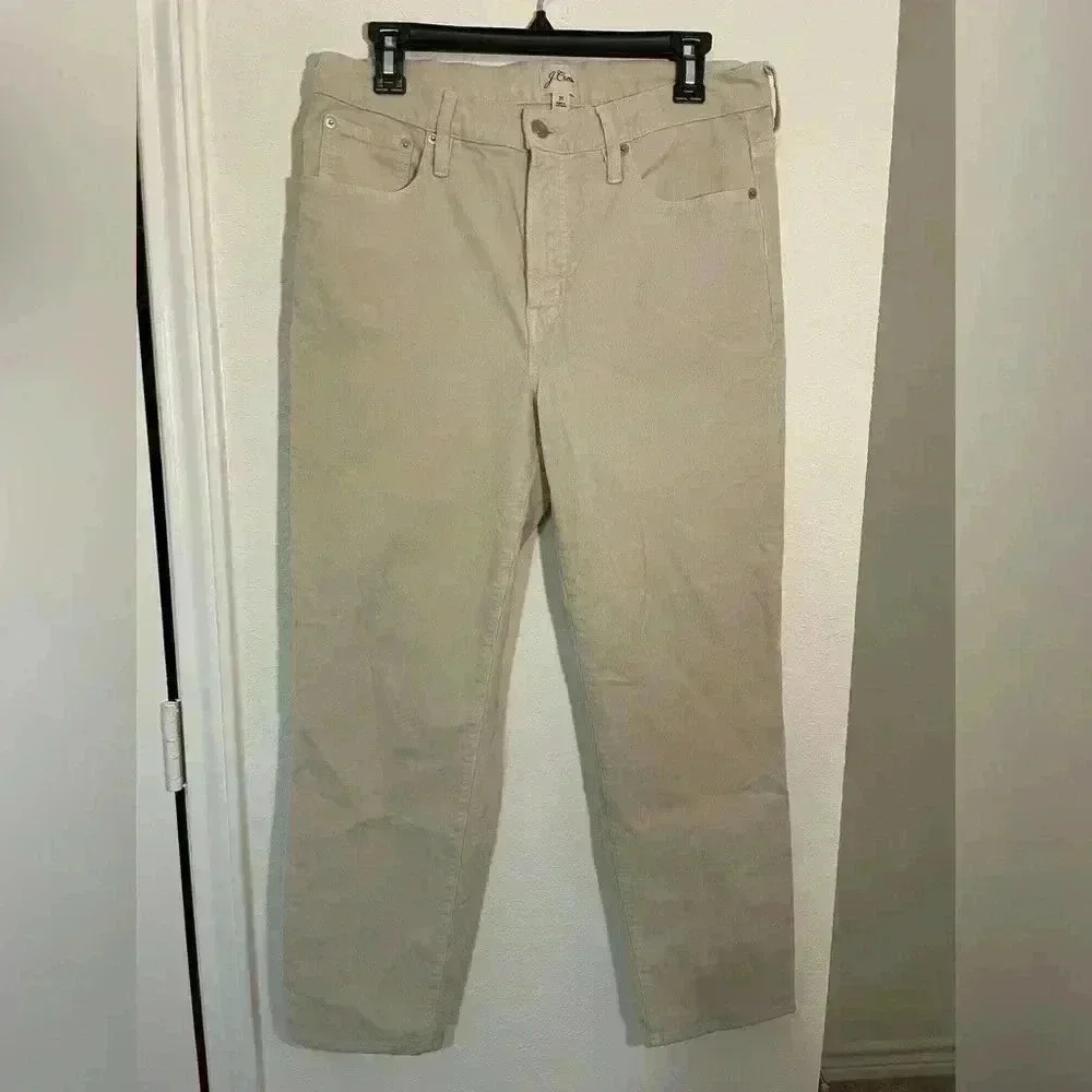 J CREW Khaki Vintage Straight Leg Corduroy Pants Womens Size 31